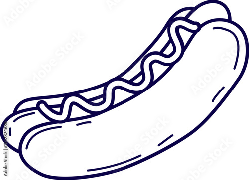 Vector illustration of a hot dog. Vienna sausage icon vector. Hot dog sandwich vector icon