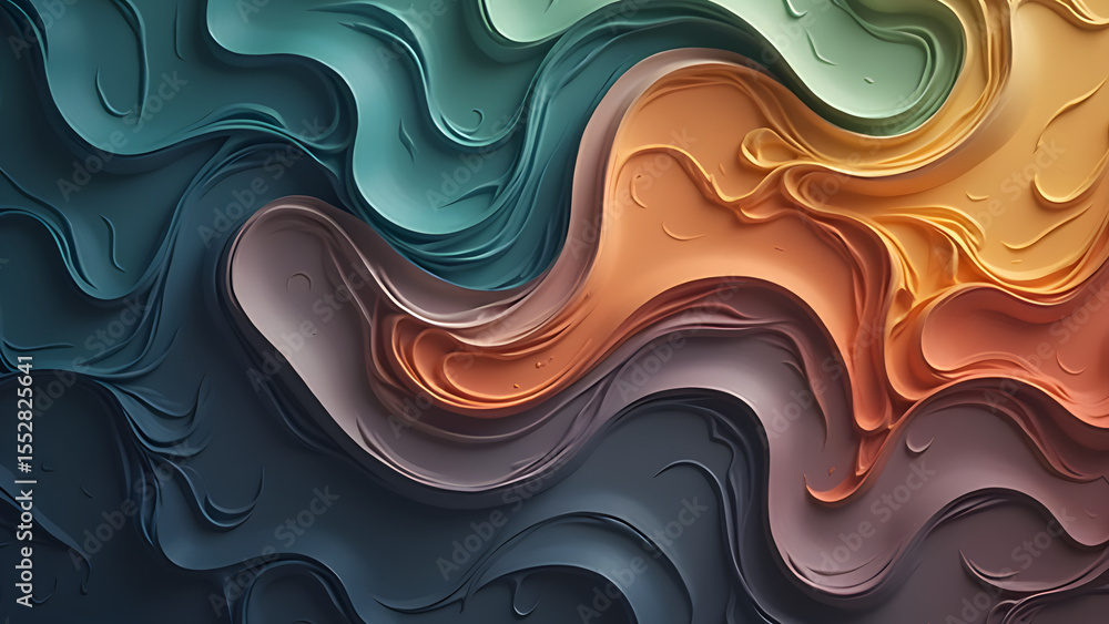 Fototapeta premium Abstract Fluid Paint Waves