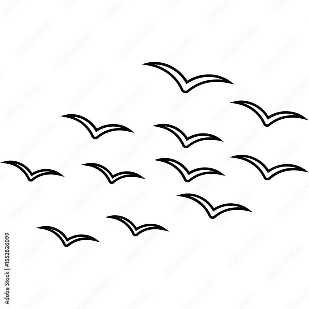 Naklejka premium Outline Bird Group