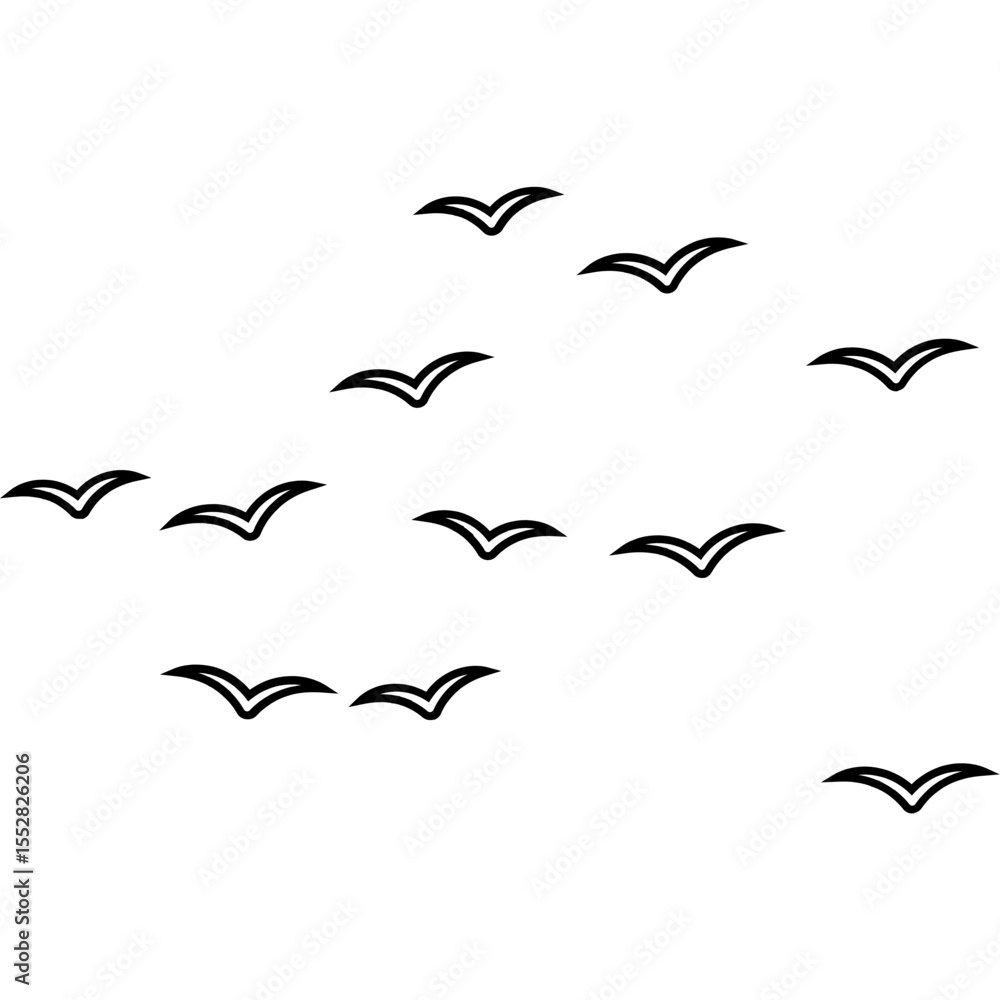Fototapeta premium Outline Bird Group