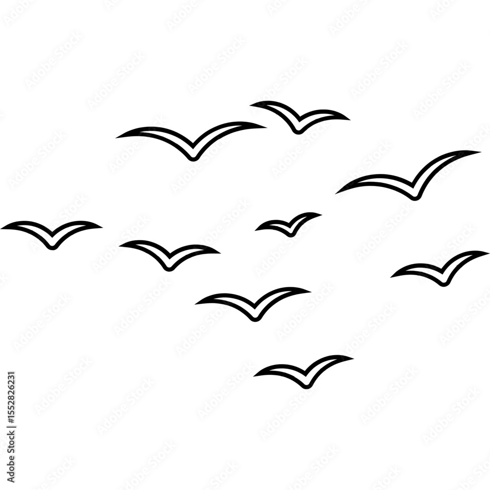 Naklejka premium Outline Bird Group