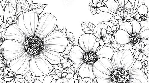 Wallpaper Mural Black and white floral design Torontodigital.ca
