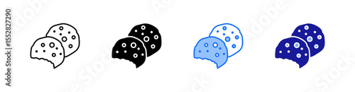 Biscuits Multiple Style Icon Set Vector 