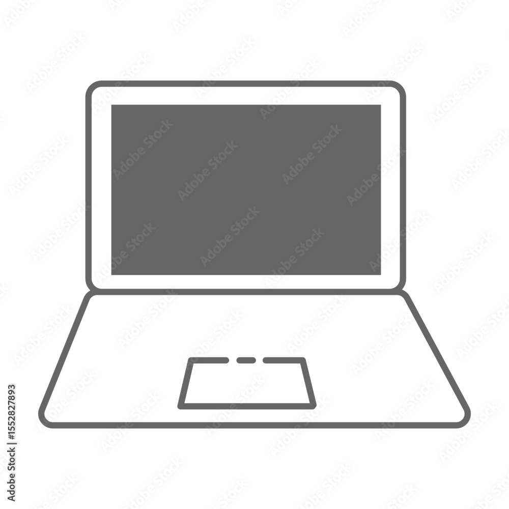 Fototapeta premium Simple Laptop Computer Icon Front View