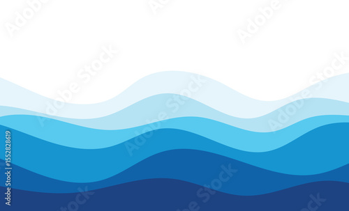 Sea waves layered vector background illustration and sea beach vector illustration.