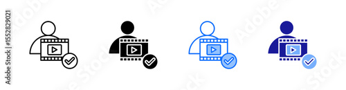 Casting Director Multiple Style Icon Set Vector 