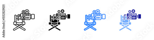 Producer Multiple Style Icon Set Vector 