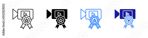 Film Festival Multiple Style Icon Set Vector 