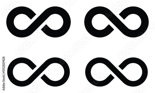 infinity icon, infinity vector, infinity symbol and sign. Infinity icon set. vector illustration.