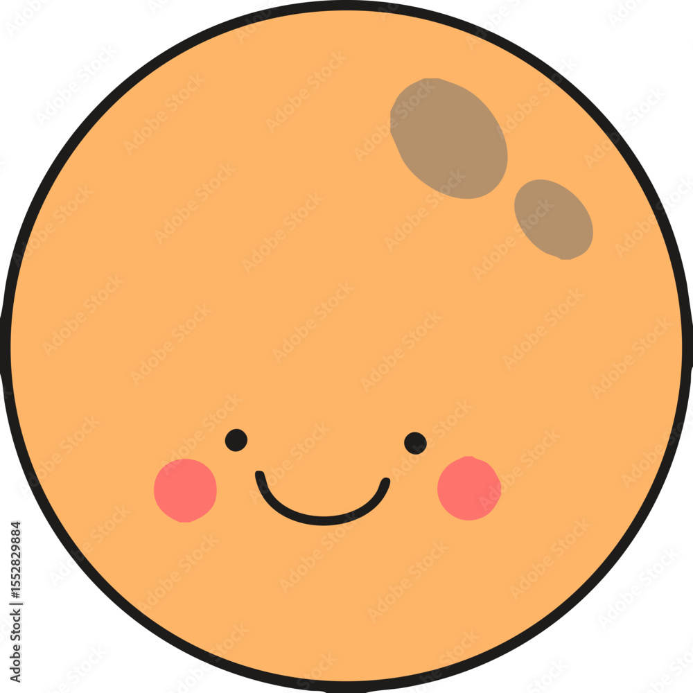 Fototapeta premium 동그란 보름달 벡터 이미지 Full Moon Character Vector Image