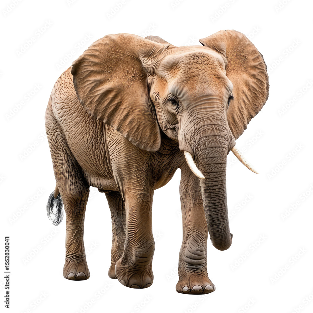 Fototapeta premium Majestic Elephant Walking Gracefully in Natural Habitat Environment