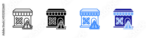 Insolvency Multiple Style Icon Set Vector 
