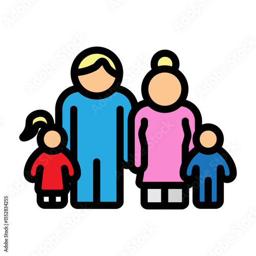 Family Group Vector Filled Icon Design