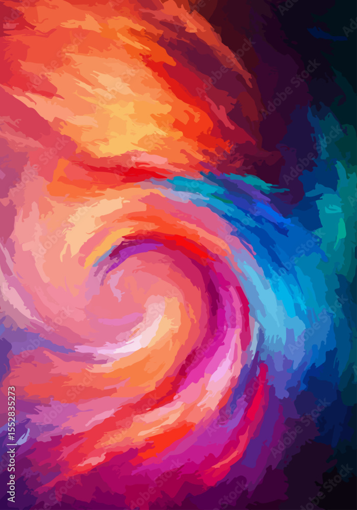 Ταπετσαρία A euphoric dance of colors in abstract impressionist style, featuring swirling v