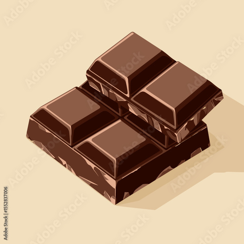 Stacked Chocolate Bars in Rich Brown