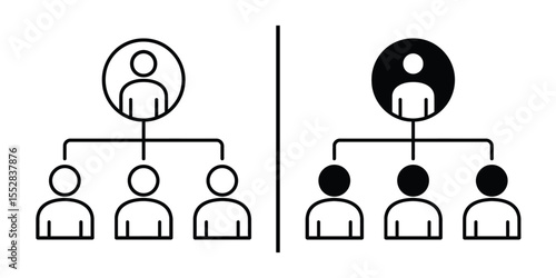 Hierarchy and Diversity: Symbolic representation of organizational structure, illustrating the dynamics of leadership, roles, and unity within a diverse group.