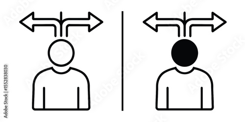 Decision-Making Dilemma: A simple graphic illustrating a person's process of decision making