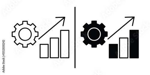 Business Growth and Efficiency: The image encapsulates the concept of progress and operational excellence. The gears, coupled with the rising bar graph.
