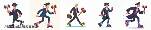 vector judge is playing roller skates