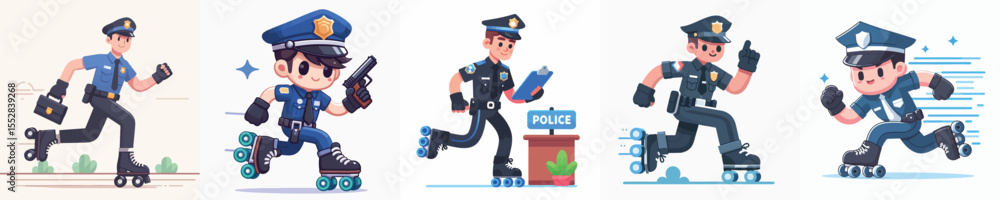 police vector playing roller skates police vector playing roller skates