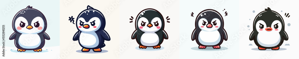 Fototapeta premium cute penguin vector angry expression