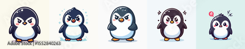cute penguin vector angry expression