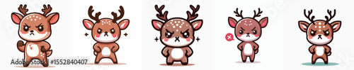 cute deer vector angry expression