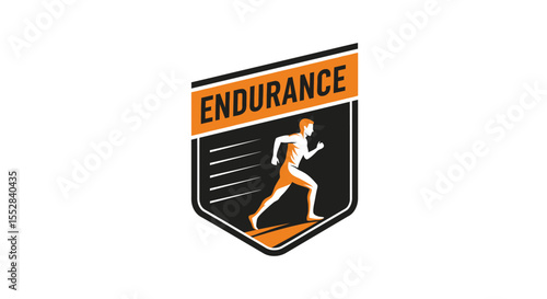 Stylized emblem of a runner symbolizing strength and endurance in athletic performance