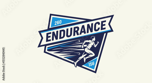 Dynamic graphic design of an athlete running symbolizing endurance and speed in motion