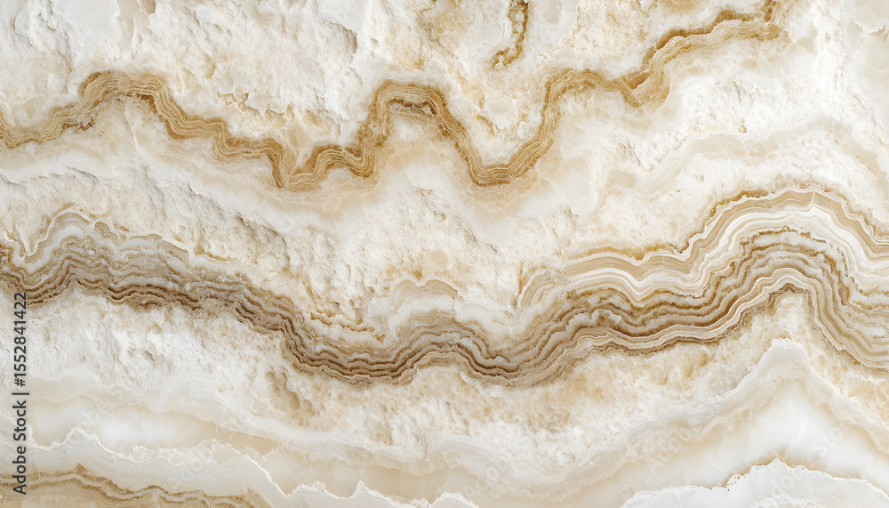 Natural travertine stone with light creamy beige layers in macro flatlay view Natural travertine stone with light creamy beige layers in macro flatlay view