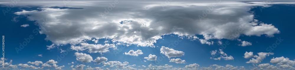 Seamless cloudy blue sky hdri panorama 360 degrees angle view with zenith and beautiful clouds for use in 3d graphics or game development as sky dome or edit drone shot Seamless cloudy blue sky hdri panorama 360 degrees angle view with zenith and beautiful clouds for use in 3d graphics or game development as sky dome or edit drone shot