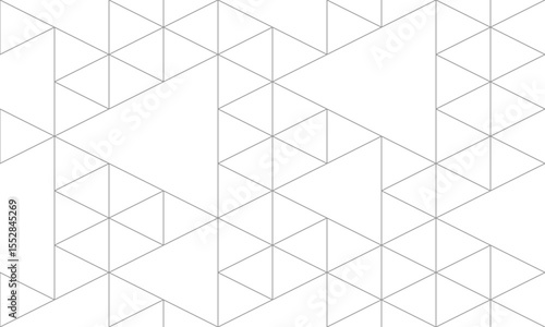 Incomplete grey outline triangle seamless pattern. Vector Repeating Texture.