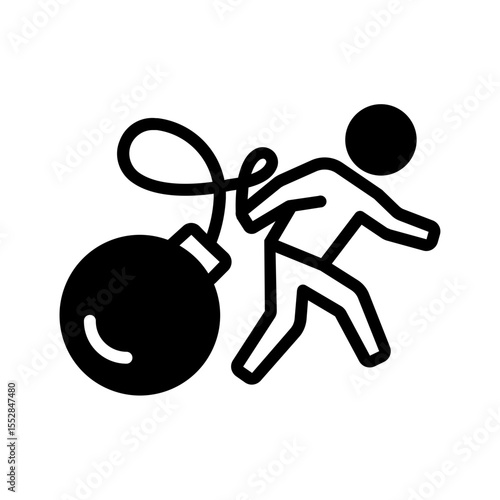Vector multi color icon for destructive behaviour
