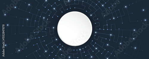 Abstract circuit board technology concept circular background