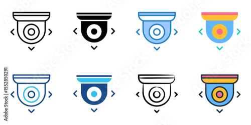 Surveillance icon set multiple style collection 
