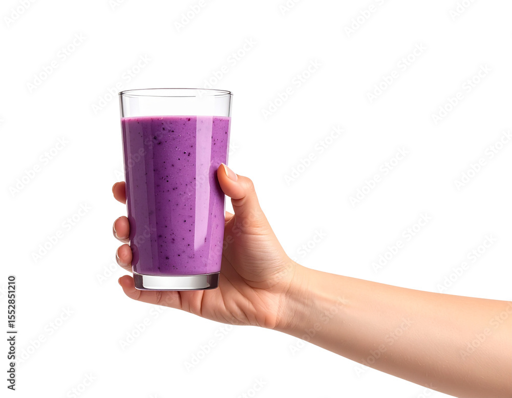 Fototapeta premium hand holding glass of juice