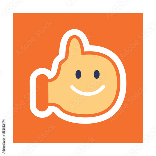 Thumbs Up Smile Sticker for Encouragement Art