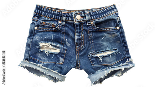 Stylish Denim Shorts for Babies on the Transparent Background