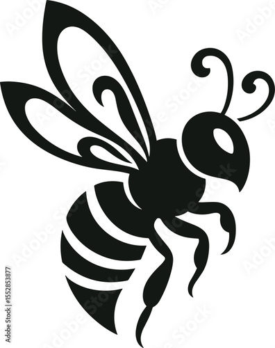 Honeybee Silhouette Vector - Nature Insect Icon