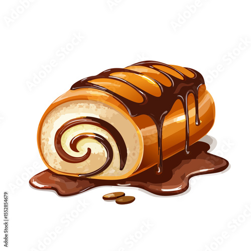 Delicious Chocolate Swiss Roll with Cream Filling