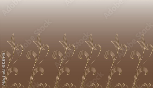 Vector line art golden creeper luxury background. abstract leaf line golden flower, Luxury elegant ornament illustration design.