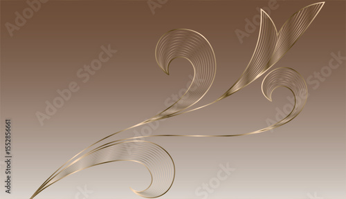 Vector line creeper background. swirling golden line luxury shapes illustration design.