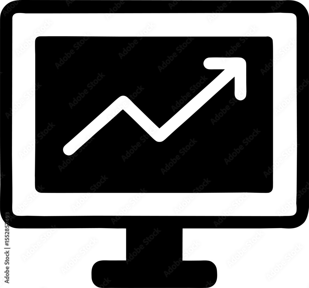 computer monitor with arrow computer monitor with arrow