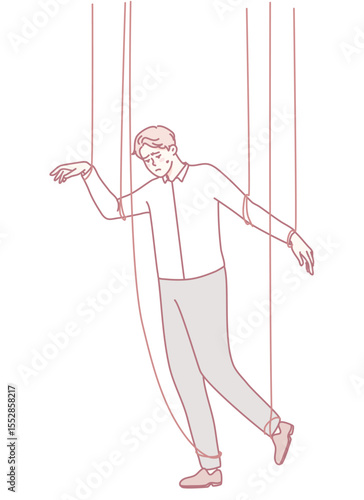 A whimsical and colorful illustration depicting a marionette puppet character that evokes creativity and playful fun