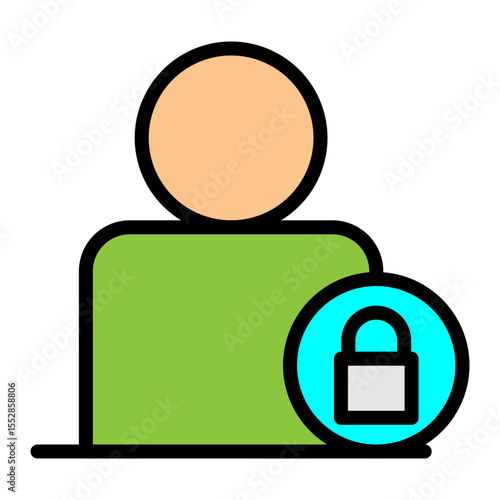 User Permission Vector Filled Icon Design