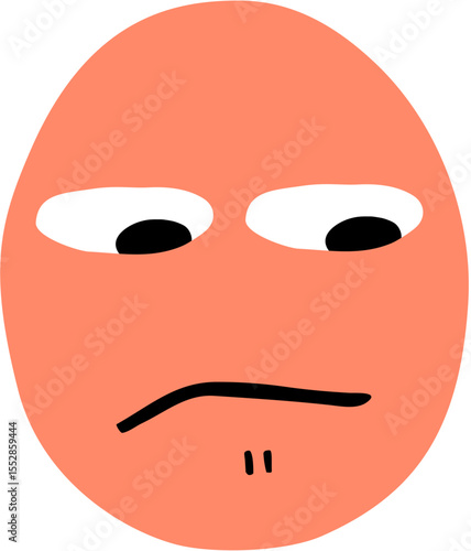 boring egg cartoon emotion face illustration 