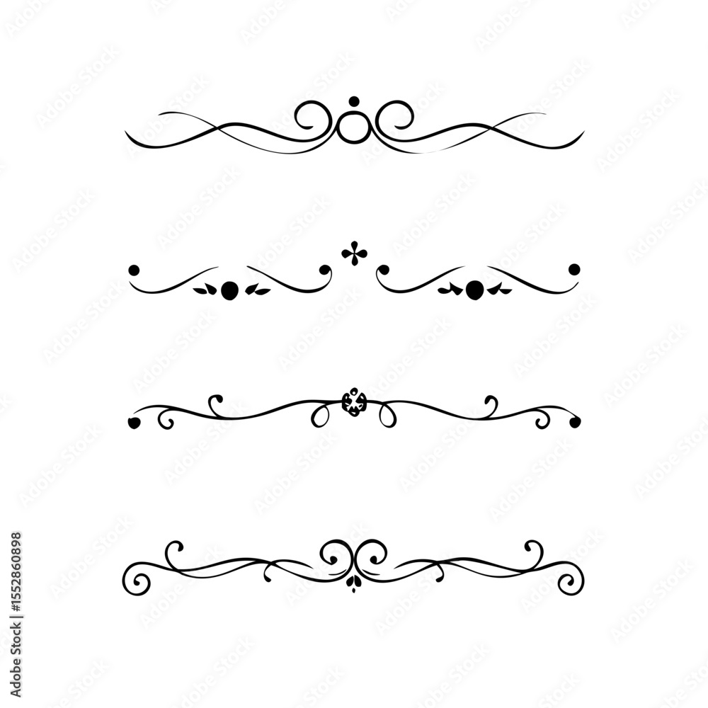 Vector dividers calligraphic line element.Set of Black Hand Drawn Rustic Doodle Design Elements. Decorative Floral Swirls, Scrolls, Text Frames, Dividers. Vintage Vector Illustration.
Vector dividers calligraphic line element.Set of Black Hand Drawn Rustic Doodle Design Elements. Decorative Floral Swirls, Scrolls, Text Frames, Dividers. Vintage Vector Illustration.