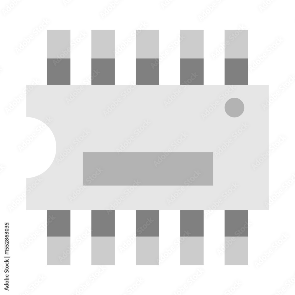 IC Chip Vector Flat Icon Design IC Chip Vector Flat Icon Design