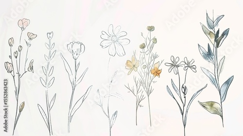 Watercolor Hand Drawn Flowers – a delicate and artistic floral illustration. The hand-drawn watercolor flowers create a soft, charming, and creative botanical scene.