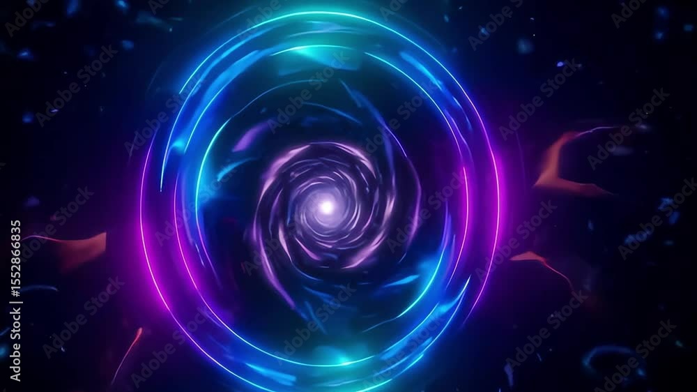 Abstract Neon Vortex: Psychedelic Swirling Energy with Glowing Circular Frames in a Dark Universe Abstract Neon Vortex: Psychedelic Swirling Energy with Glowing Circular Frames in a Dark Universe